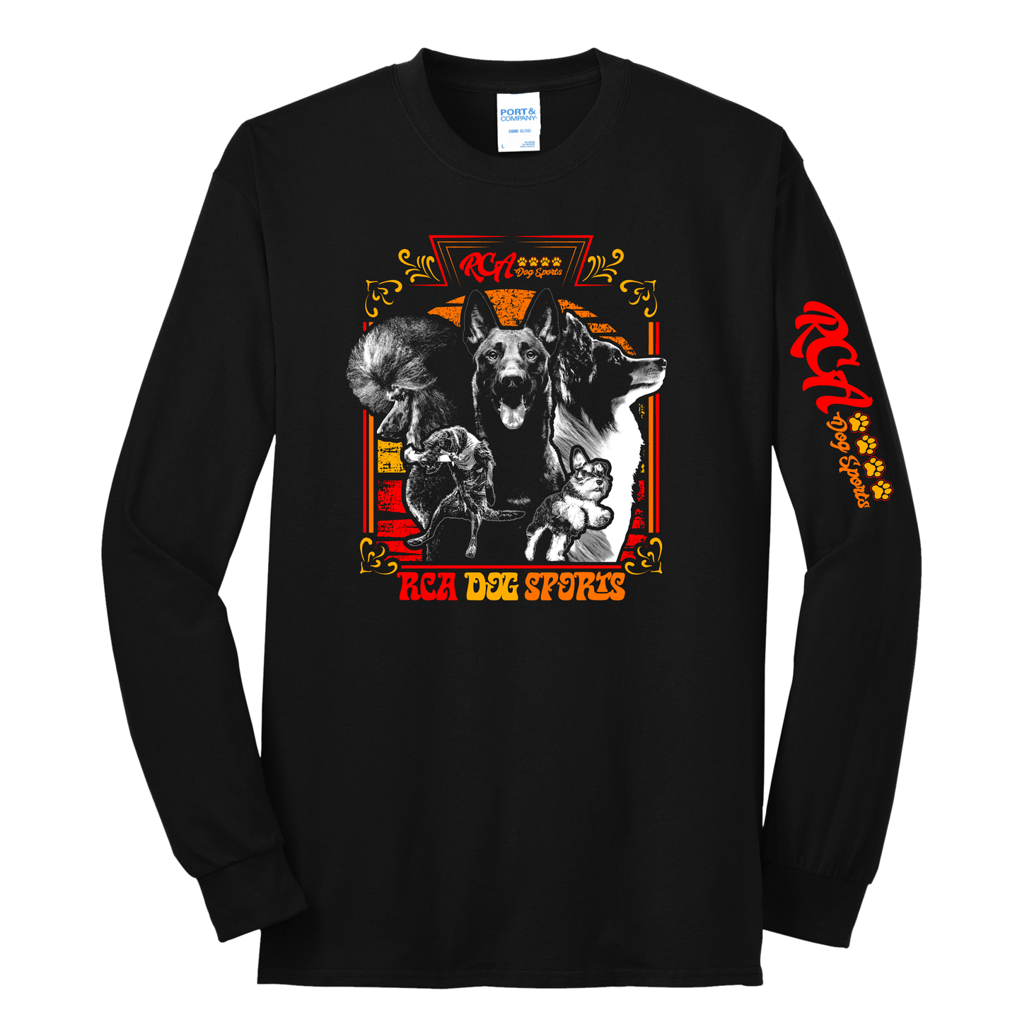 Port & Company Long Sleeve Shirt - Logo with Dogs