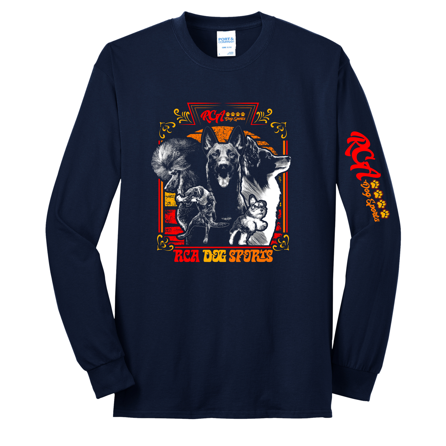 Port & Company Long Sleeve Shirt - Logo with Dogs