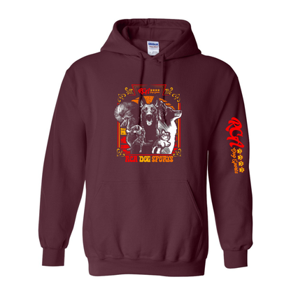 Gildan Hooded Sweatshirt - RCA Logo with Dogs