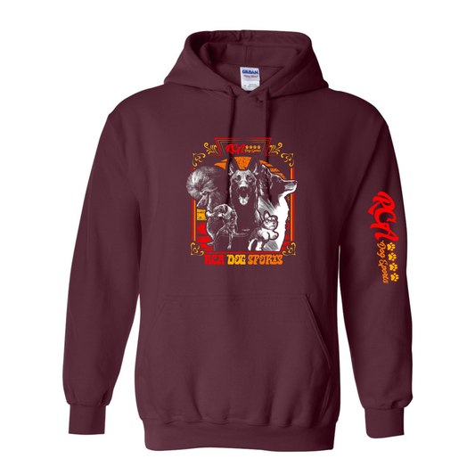 Gildan Hooded Sweatshirt - RCA Logo with Dogs