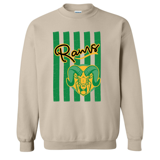Striped Rams Crewneck Sweatshirt