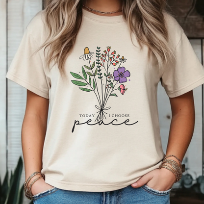 Today I Choose Peace - Vintage Floral Shirt