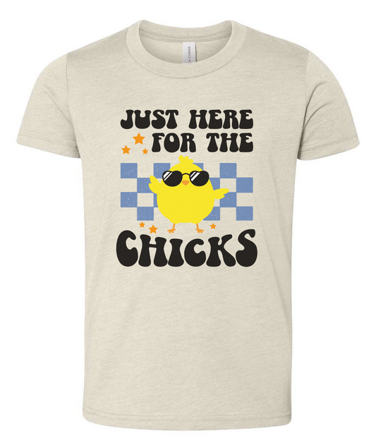 Just Here for the Chicks - Youth Easter T-Shirt