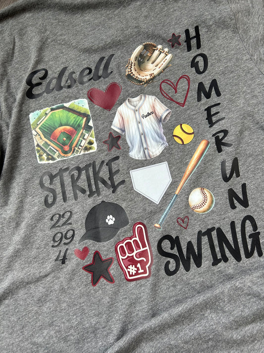 Custom Grid Baseball/Softball Tee - Baseball/Softball Shirt