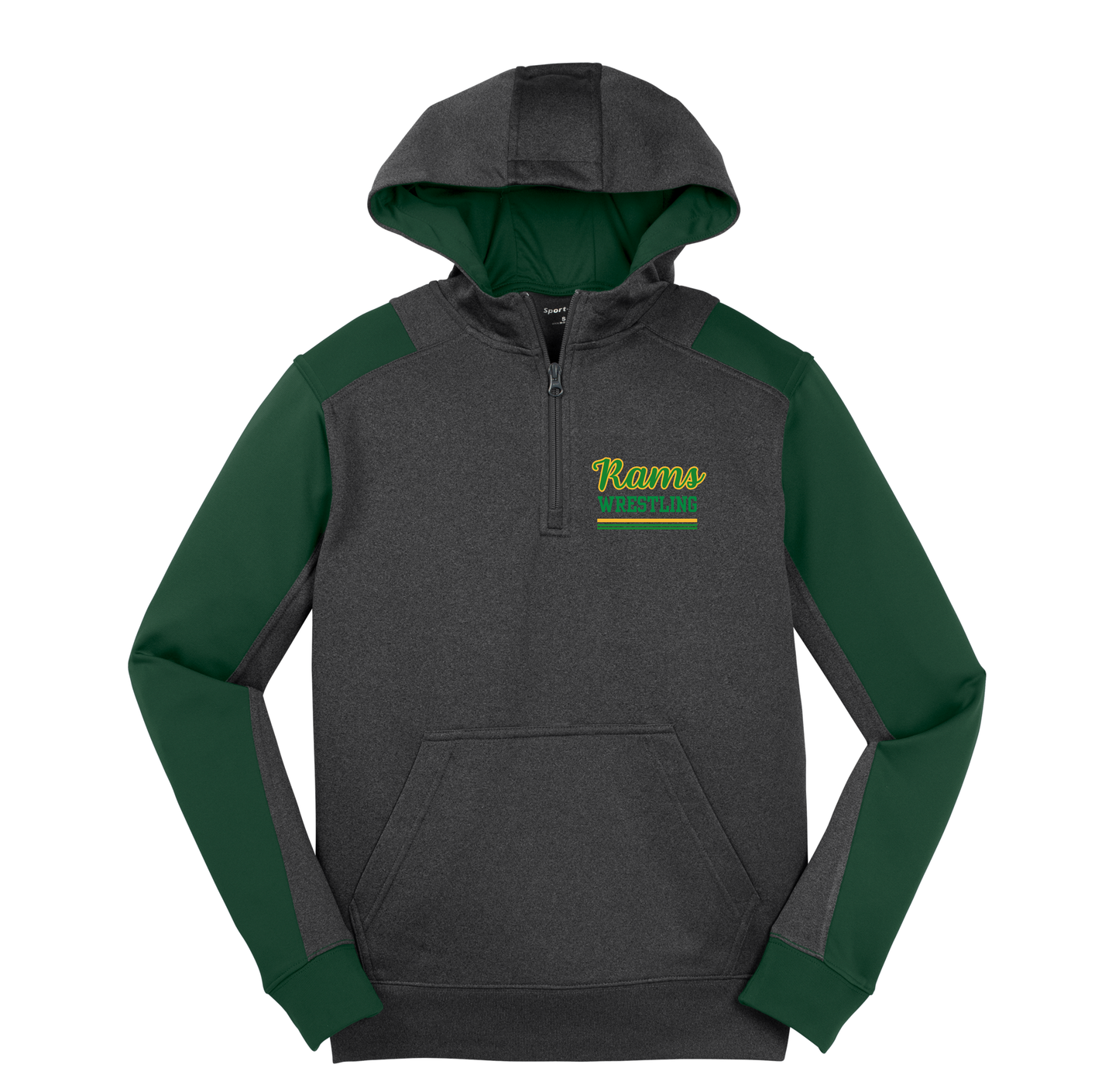 Rams Wrestling Sport Tek 1/4 Zip Hooded Sweatshirt