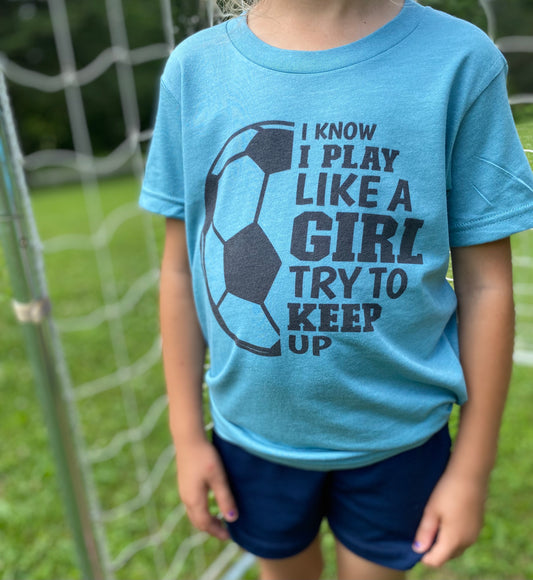 Play Like a Girl - Youth Soccer Tee